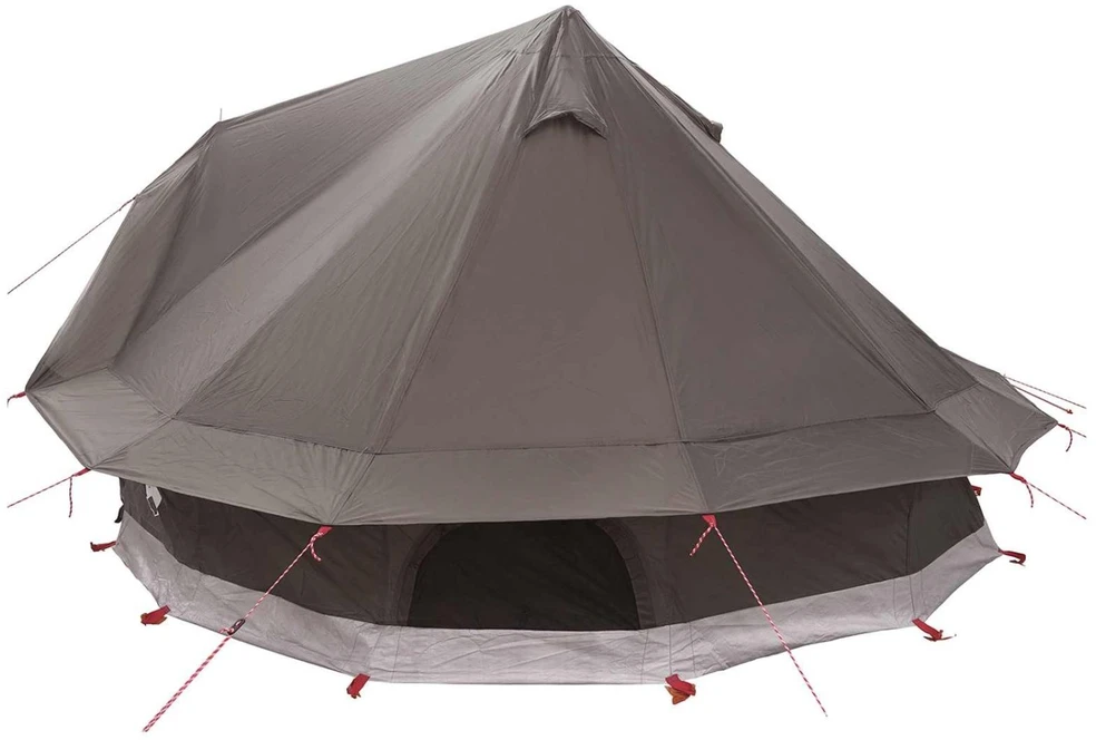 Tipi palapinė 18 asmeniui Ruda Pilka Poliesteris ir plienas