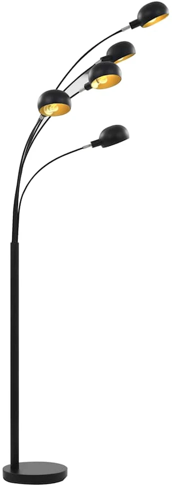 Pakabinamas šviestuvas Toršeras, juodos ir auksinės spalvos, 200cm, 5xE14 lemputės