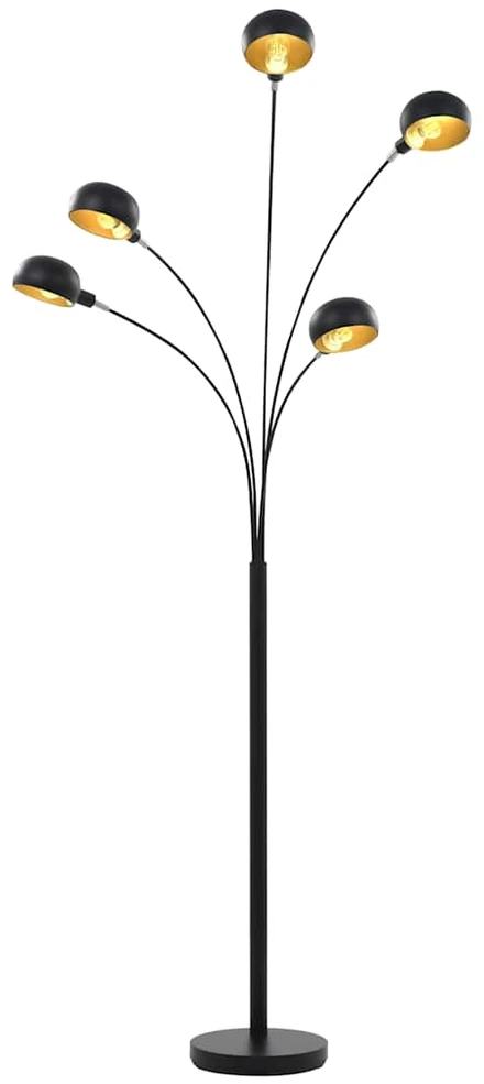 Pakabinamas šviestuvas Toršeras, juodos ir auksinės spalvos, 200cm, 5xE14 lemputės