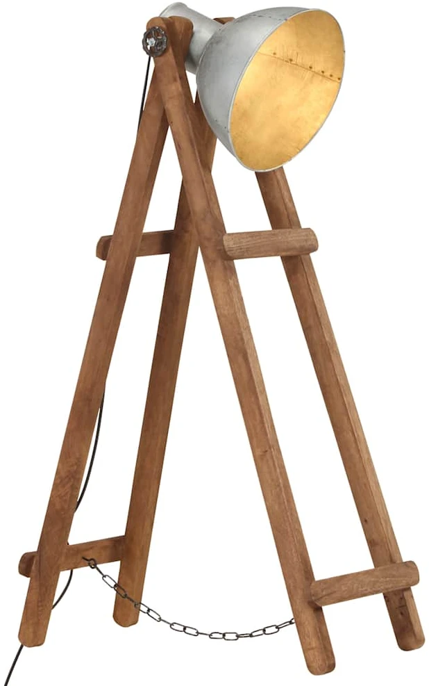 Pakabinamas šviestuvas Toršeras, sidabrinės spalvos, mango medienos masyvas, E27