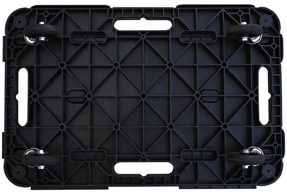 Transportavimo vežimėliai, 2vnt., juodi, 58x38x12cm, PP