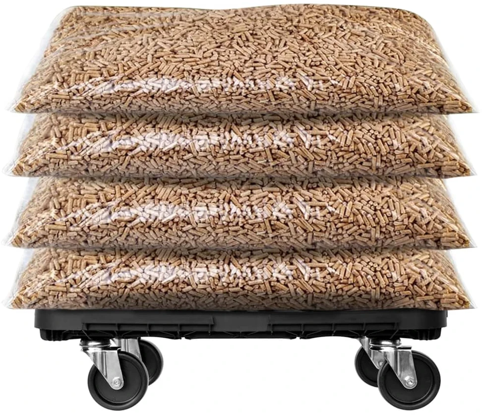 Transportavimo vežimėlis, 2 vnt., juodos spalvos, PP, 300kg