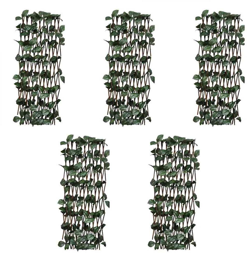 Treliažai-tvoros, 5vnt., 180x30cm, gluosnis, su lapais