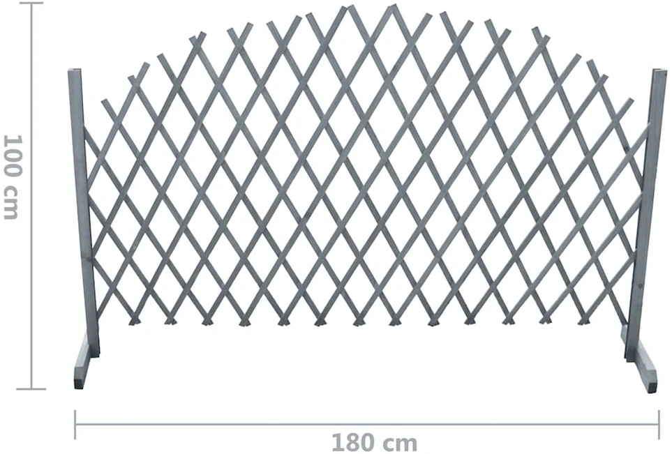 Treliažo tvora, pilkos spalvos, 1,8x1m, eglės medienos masyvas