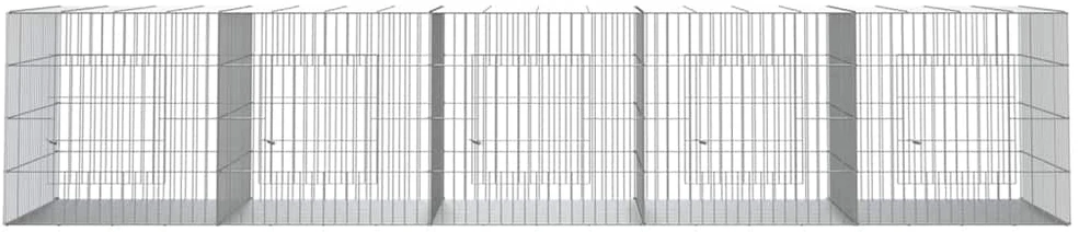 Triušių narvas, 5 segmentai, 273x79x54cm, galvanizuota geležis