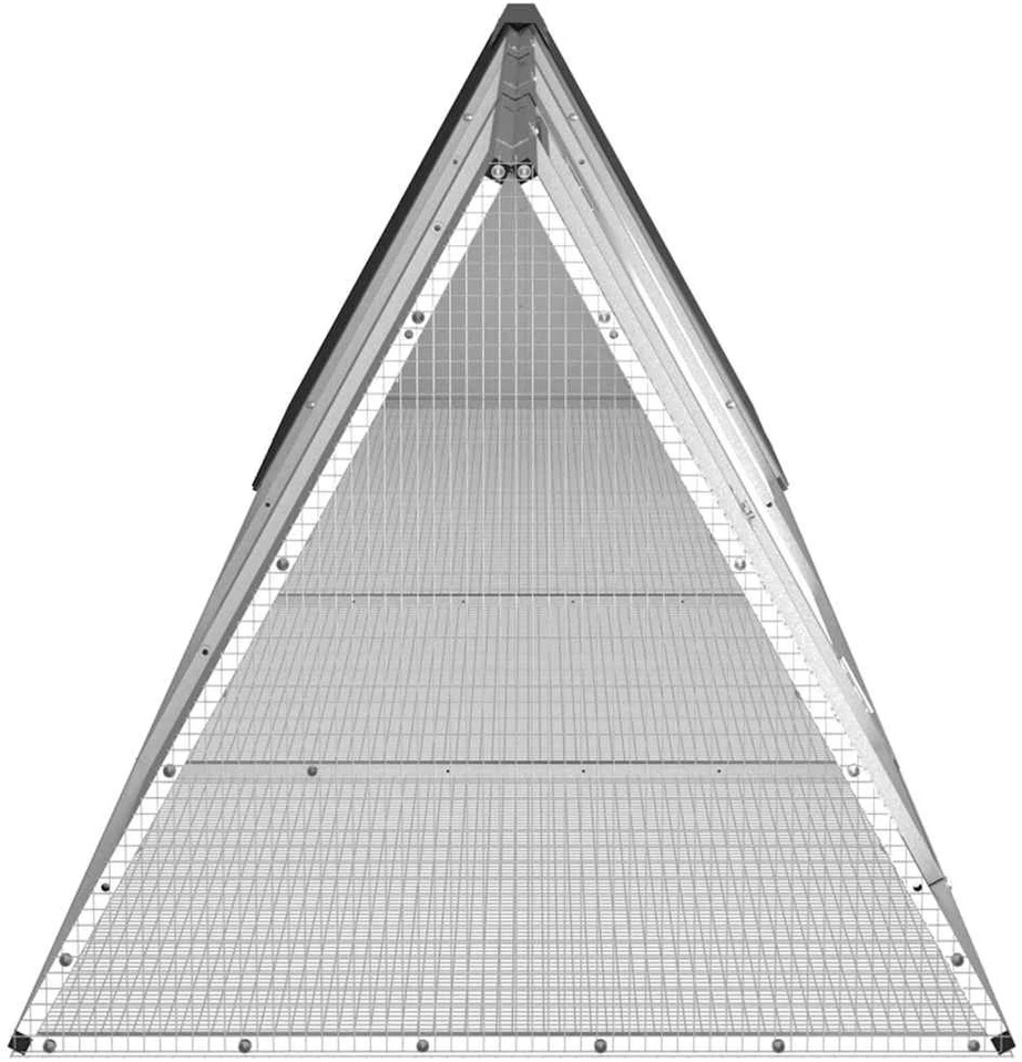 Triušių narvas, antracito, 403,5x80,5x71cm, plienas