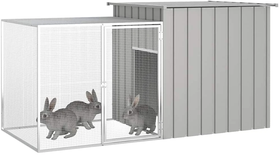 Triušių narvas, pilkas, 200x91x100cm, galvanizuotas plienas