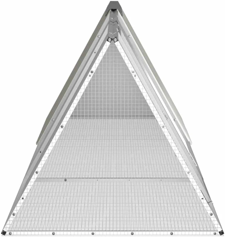 Triušių narvas, pilkas, 302,5x80,5x71cm, galvanizuotas plienas