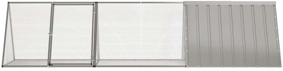 Triušių narvas, pilkas, 302,5x80,5x71cm, galvanizuotas plienas