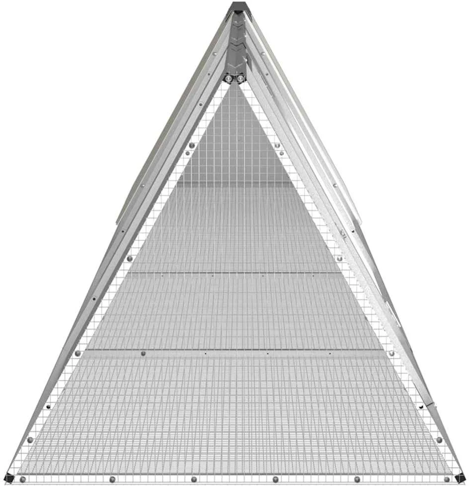 Triušių narvas, pilkas, 403,5x80,5x71cm, galvanizuotas plienas