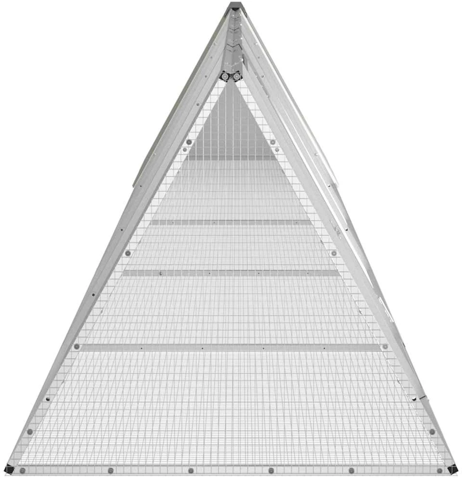 Triušių narvas, pilkas, 504,5x80,5x71cm, galvanizuotas plienas