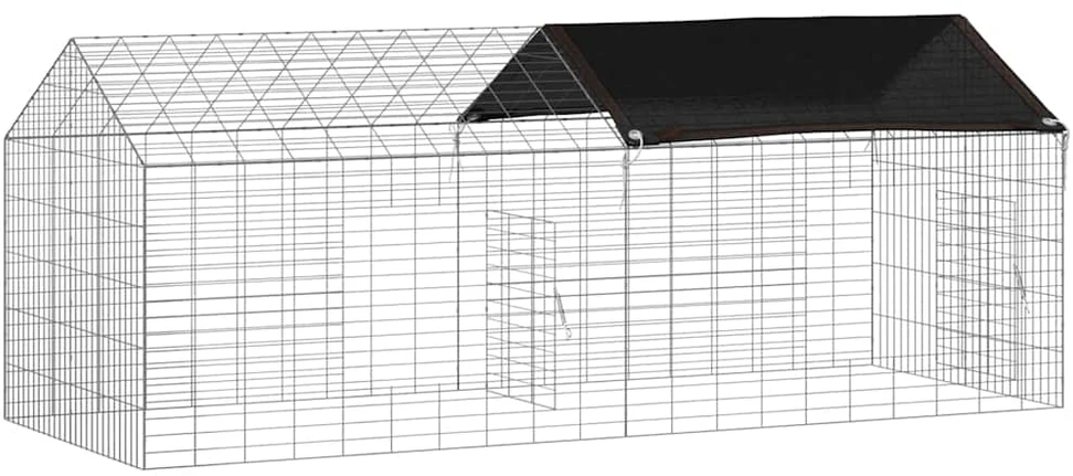 Triušių narvas Sidabro 200 x 78 x 78 cm Cinkuota plienas