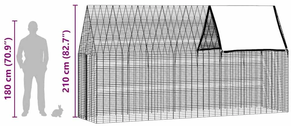 Triušių narvas Sidabrinė 400 x 100 x 210 cm