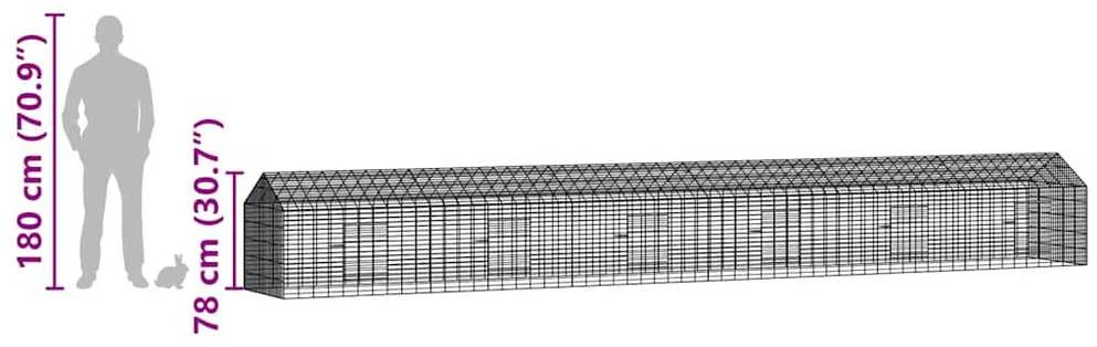 Triušių narvas Sidabro 600 x 78 x 78 cm Cinkuota plienas