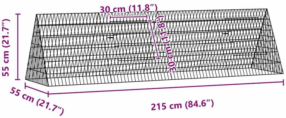Triušių narvas Sidabrinė 215 x 55 x 55 cm Galvanizuotas plienas