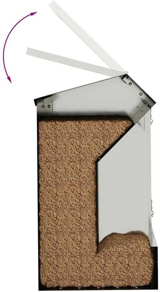 Triušių šėrimo priemonė Sidabrinė 64,5 x 25,5 x 45,5 cm 6kg