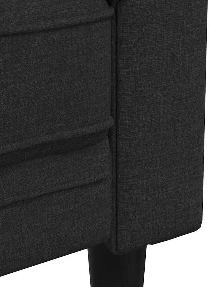 Trivietė chesterfield sofa, juodos spalvos, audinys