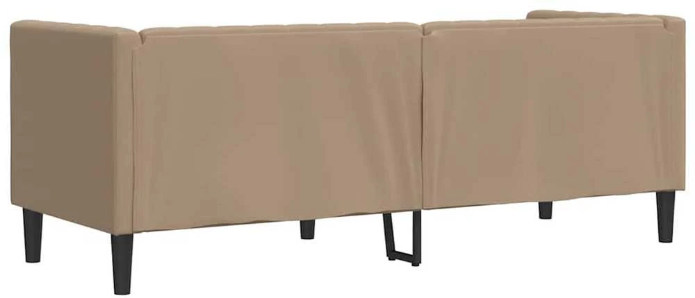 Trivietė chesterfield sofa, kapučino spalvos, dirbtinė oda