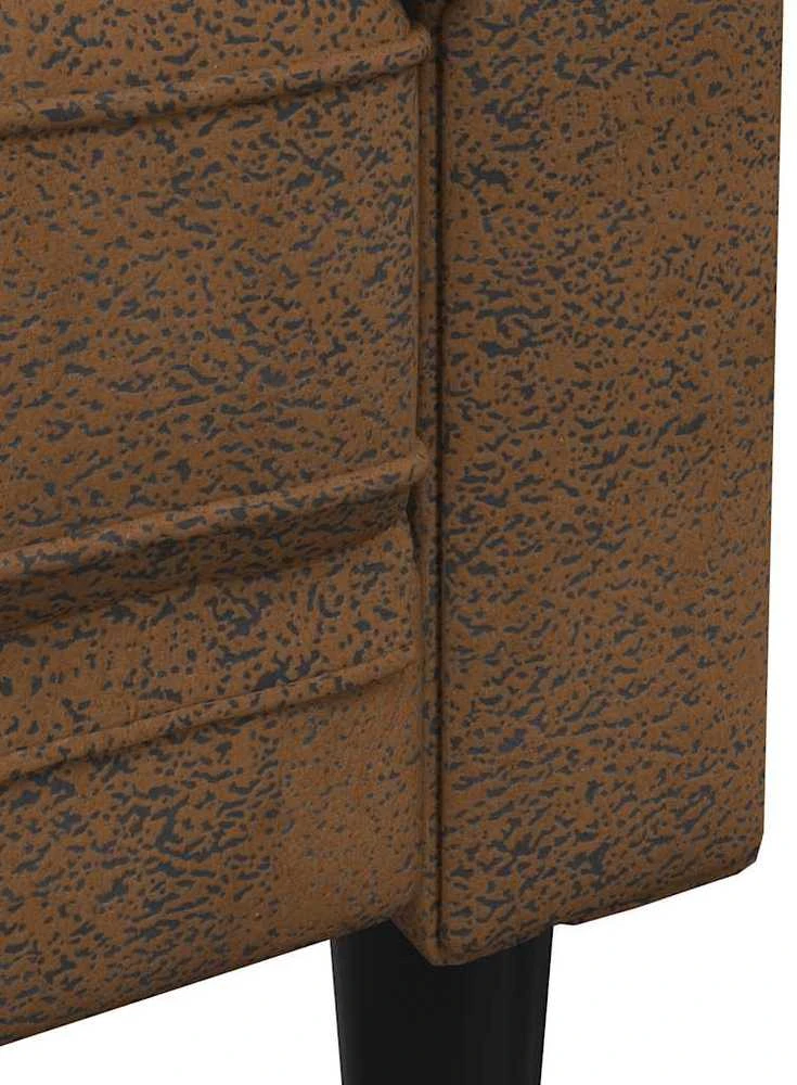 Trivietė chesterfield sofa, rudos spalvos, audinys