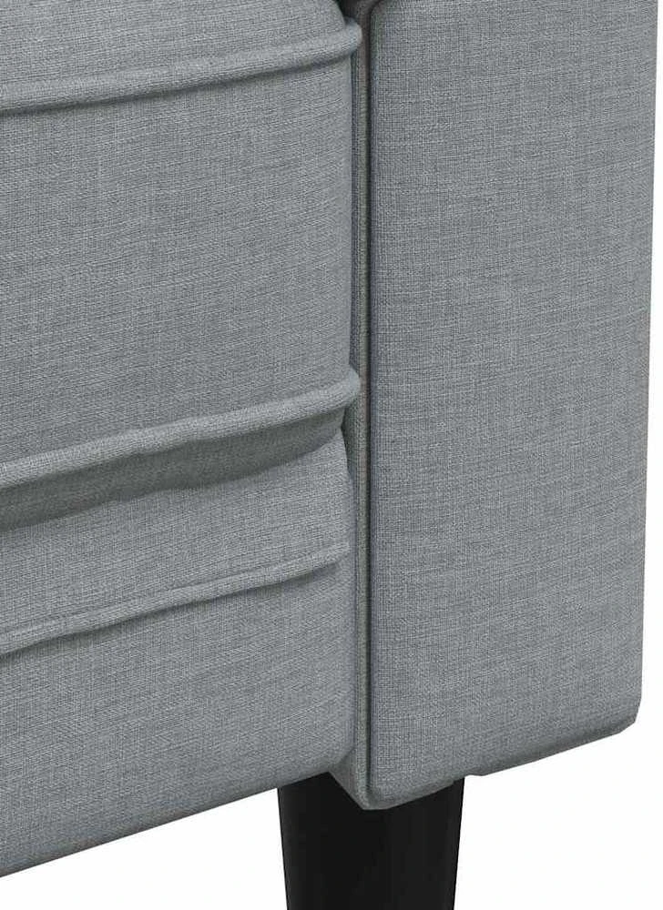 Trivietė chesterfield sofa, šviesiai pilkos spalvos, audinys