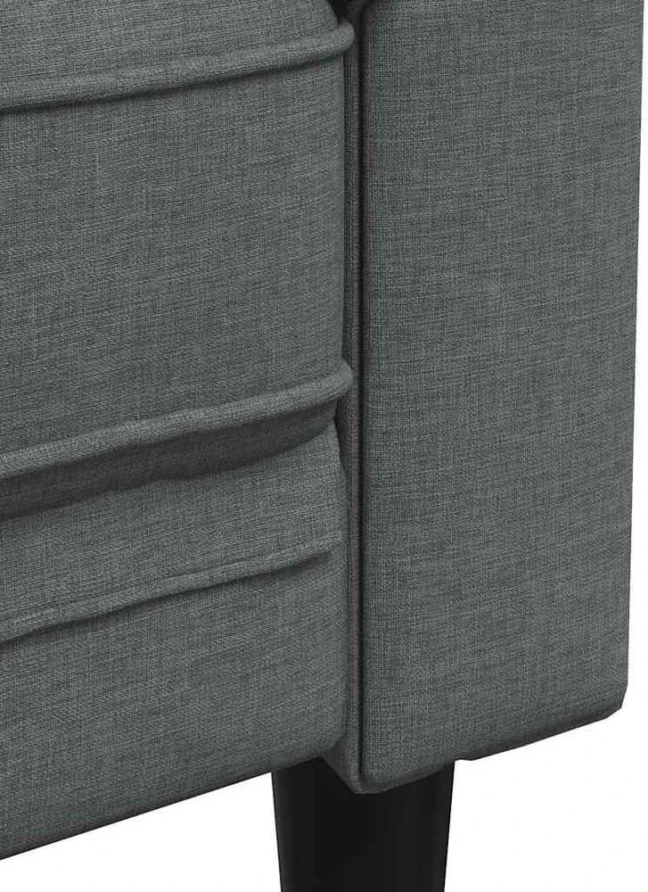 Trivietė chesterfield sofa, tamsiai pilkos spalvos, audinys
