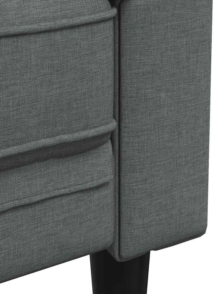 Trivietė chesterfield sofa, tamsiai pilkos spalvos, audinys