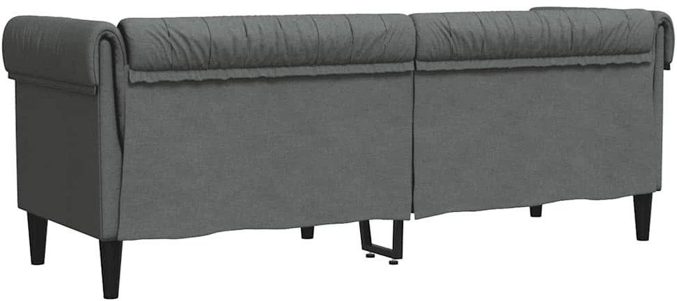 Trivietė chesterfield sofa, tamsiai pilkos spalvos, audinys