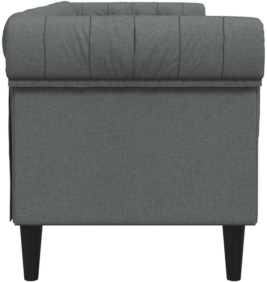 Trivietė chesterfield sofa, tamsiai pilkos spalvos, audinys