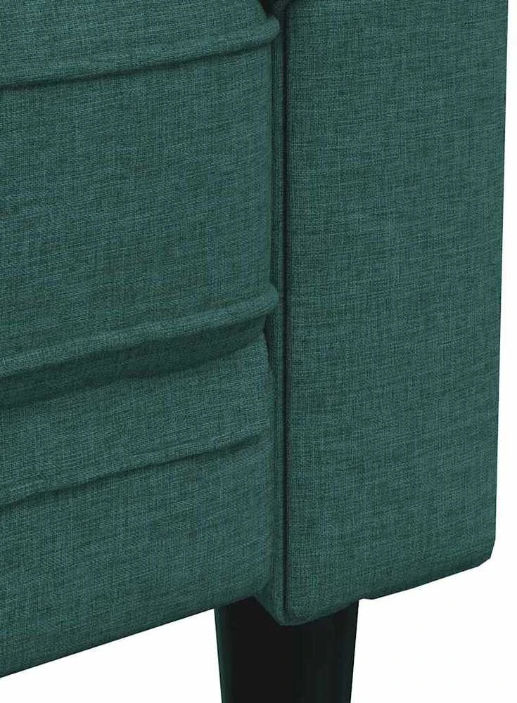 Trivietė chesterfield sofa, tamsiai žalios spalvos, audinys