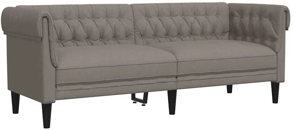Trivietė chesterfield sofa, taupe spalvos, audinys