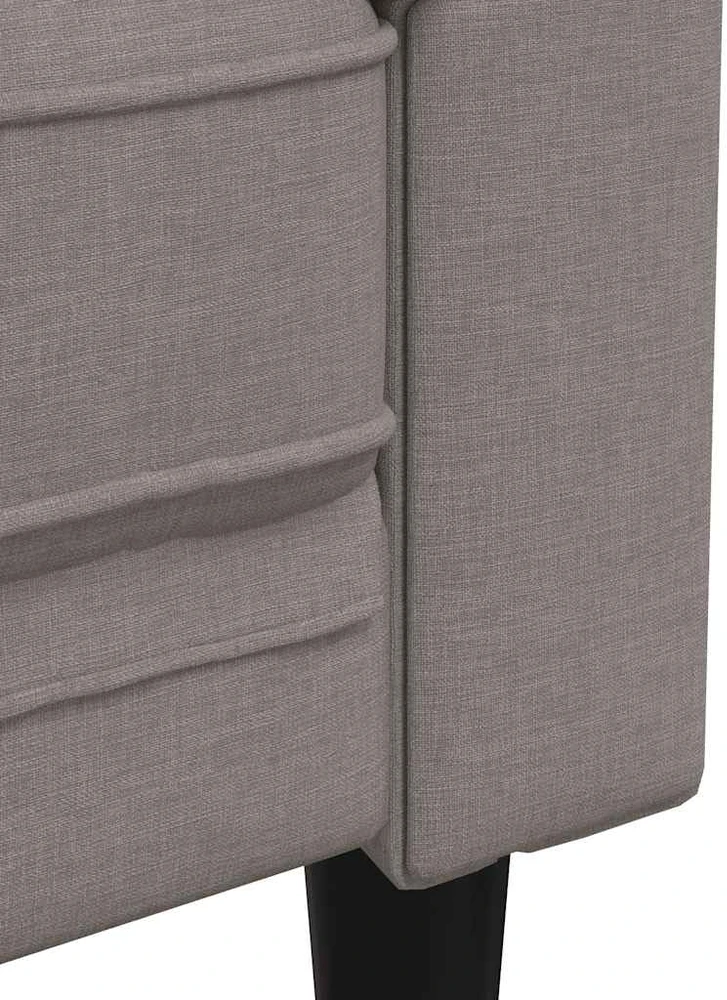 Trivietė chesterfield sofa, taupe spalvos, audinys