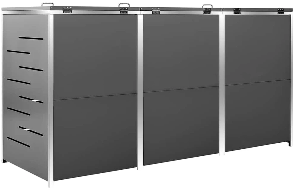 Trivietė konteinerių pastogė, 207x77,5x112,5 cm, plienas