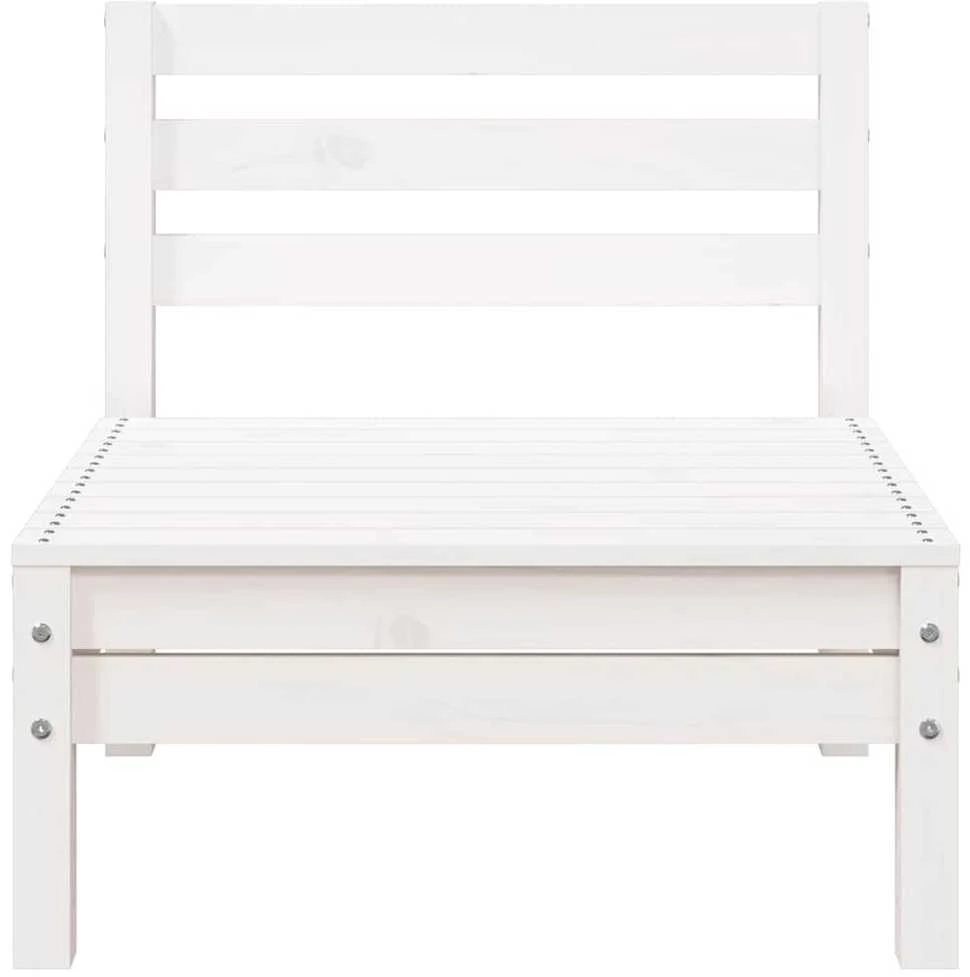 Trivietė sodo sofa, baltos spalvos, pušies medienos masyvas