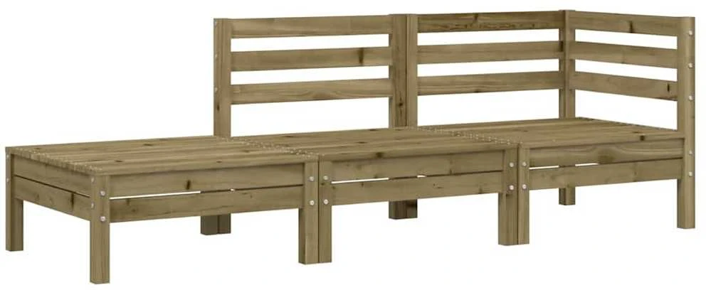Trivietė sodo sofa, impregnuota pušies mediena