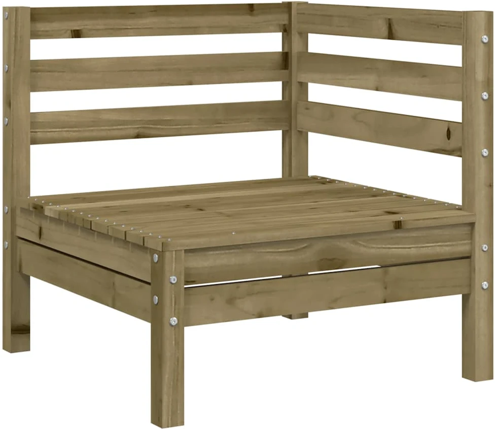 Trivietė sodo sofa, impregnuota pušies mediena