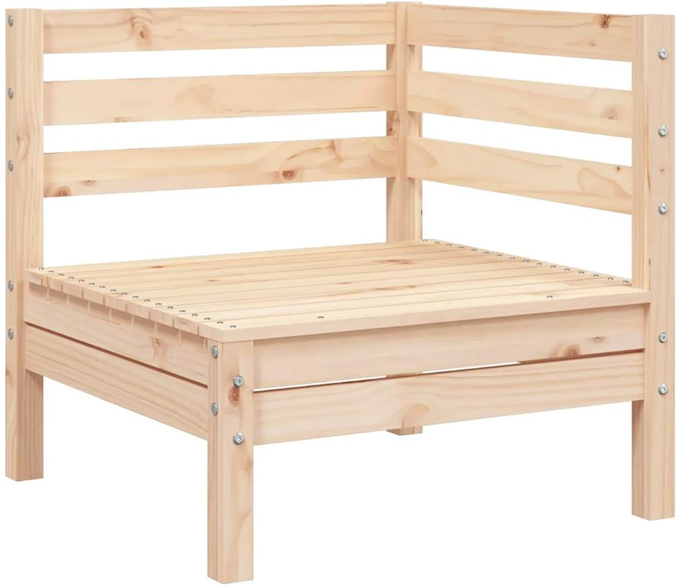 Trivietė sodo sofa, pušies medienos masyvas