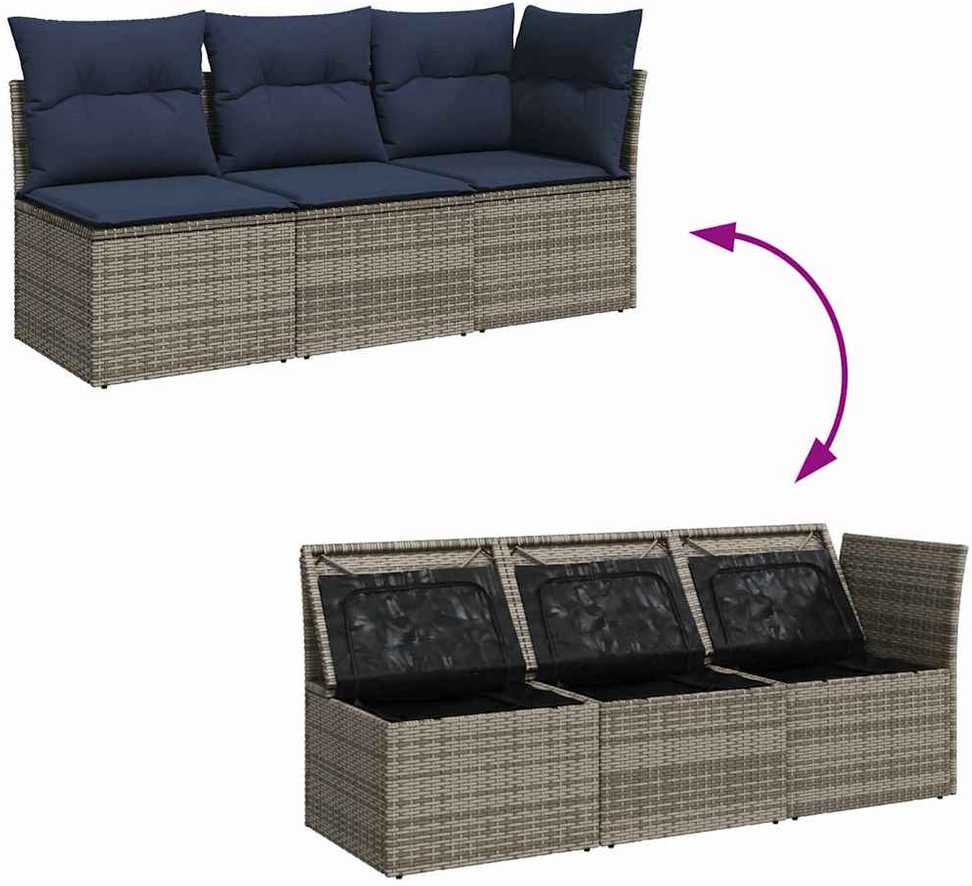 | Sodo sofa | su pagalve Pilka 172 x 62 x 69 cm Poli ratanas