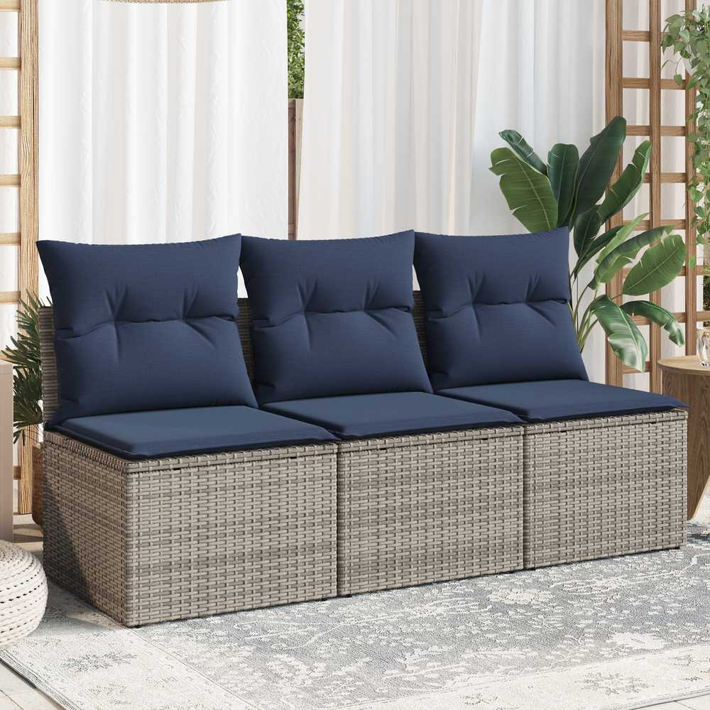 | Sodo sofa | su pagalve Pilka 165 x 62 x 69 cm Poli ratanas