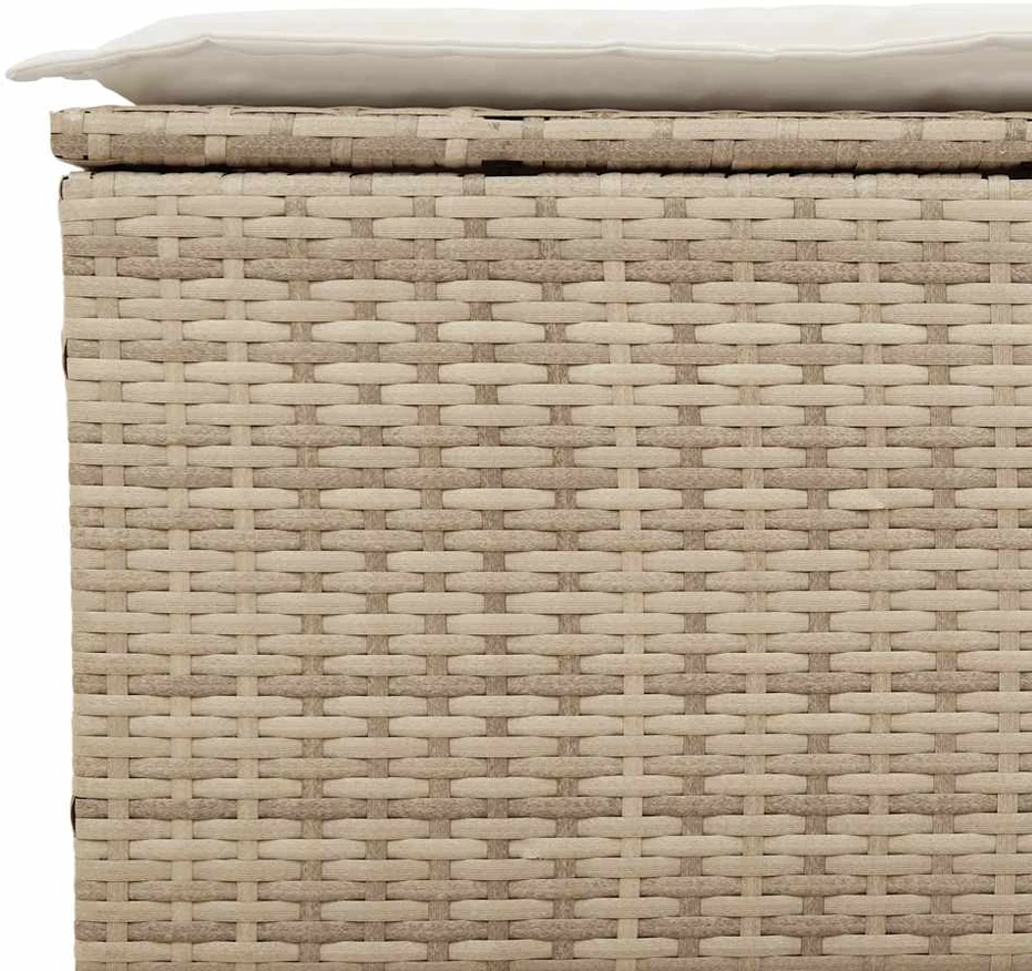 Trivietė sodo sofa su pagalvėlėmis, smėlio spalvos, poliratanas