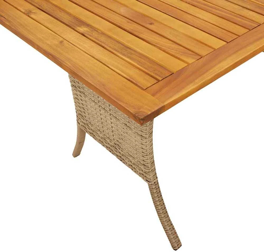 Trivietė sodo sofa su staliuku ir pagalvėlėmis, smėlio spalvos