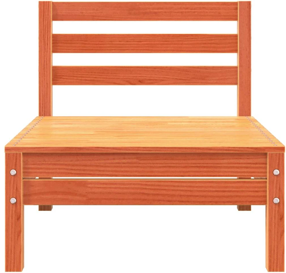 Trivietė sodo sofa, vaško ruda, pušies medienos masyvas