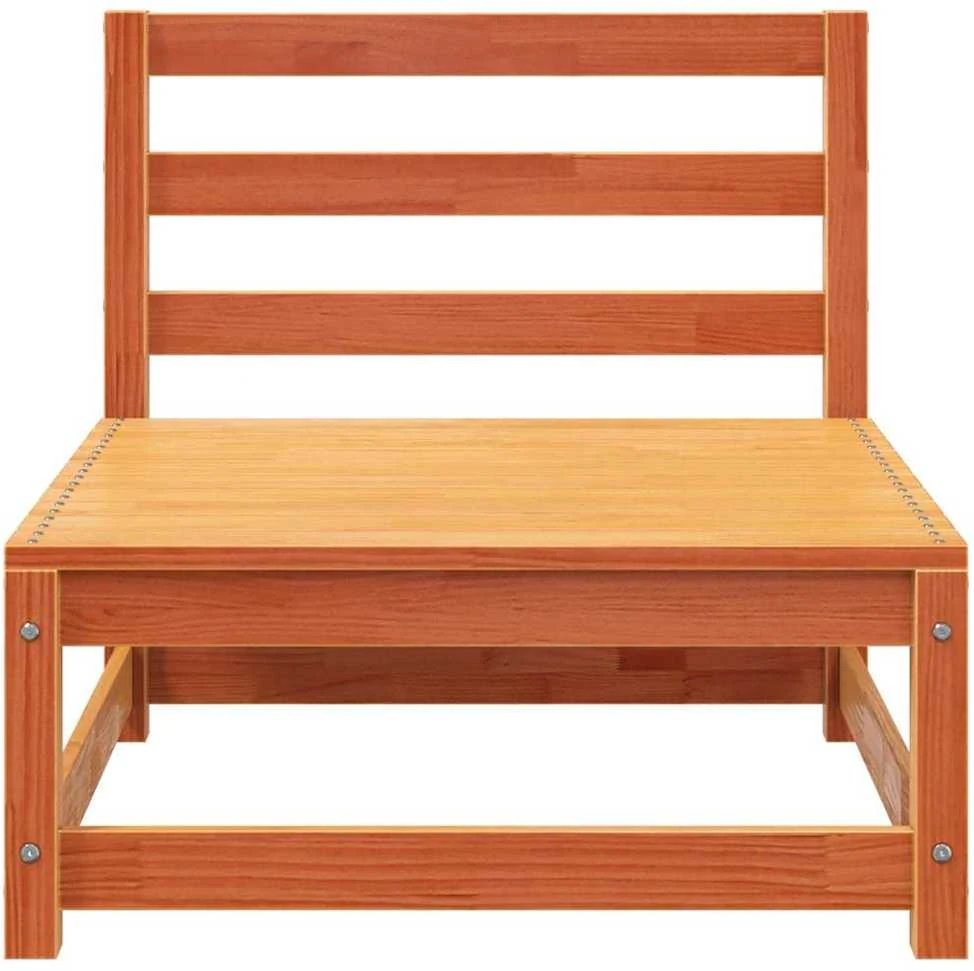 Trivietė sodo sofa, vaško ruda, pušies medienos masyvas
