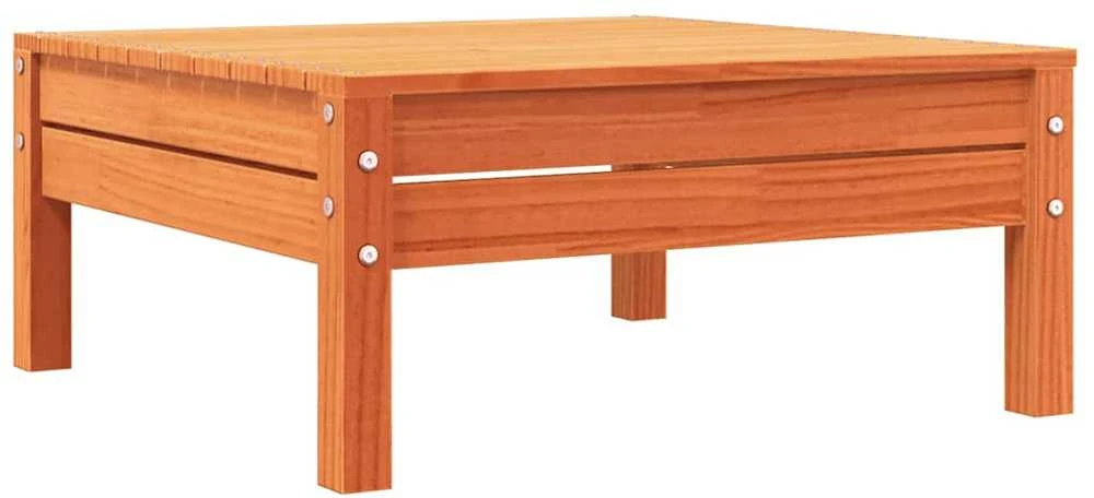 Trivietė sodo sofa, vaško ruda, pušies medienos masyvas