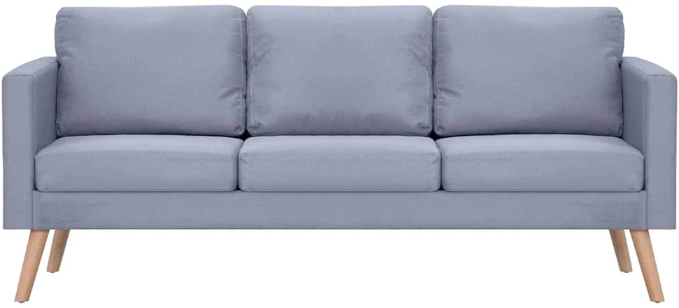 Trivietė sofa, audinys, šviesiai pilka