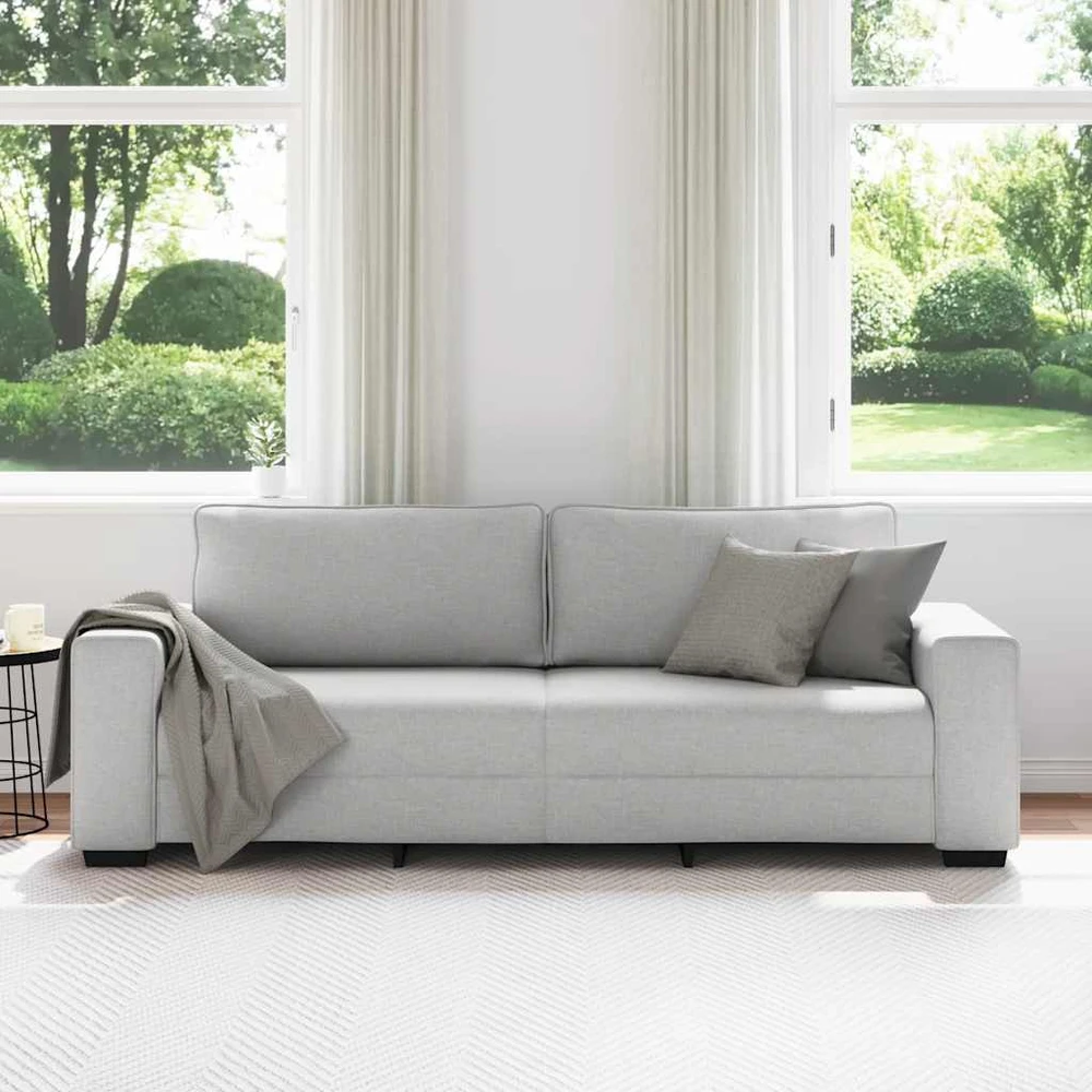 Trivietė sofa, debesų pilka, 220x77x82 cm, audinys