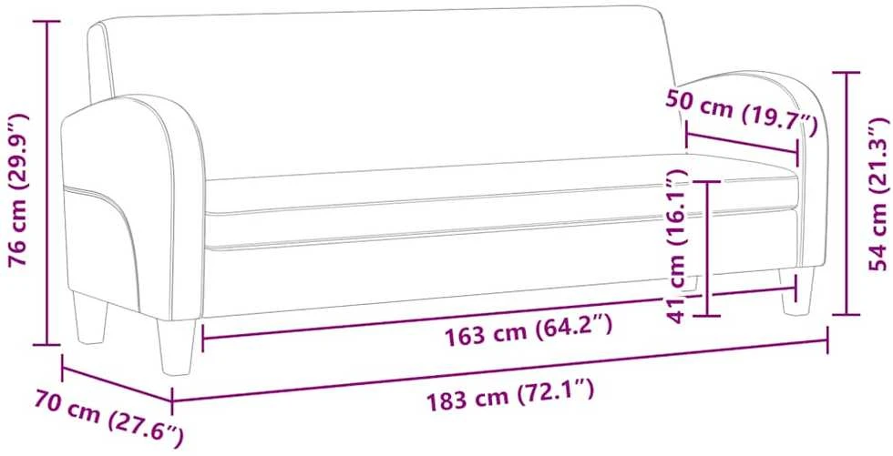 Trivietė sofa, dirbtinė oda, juoda