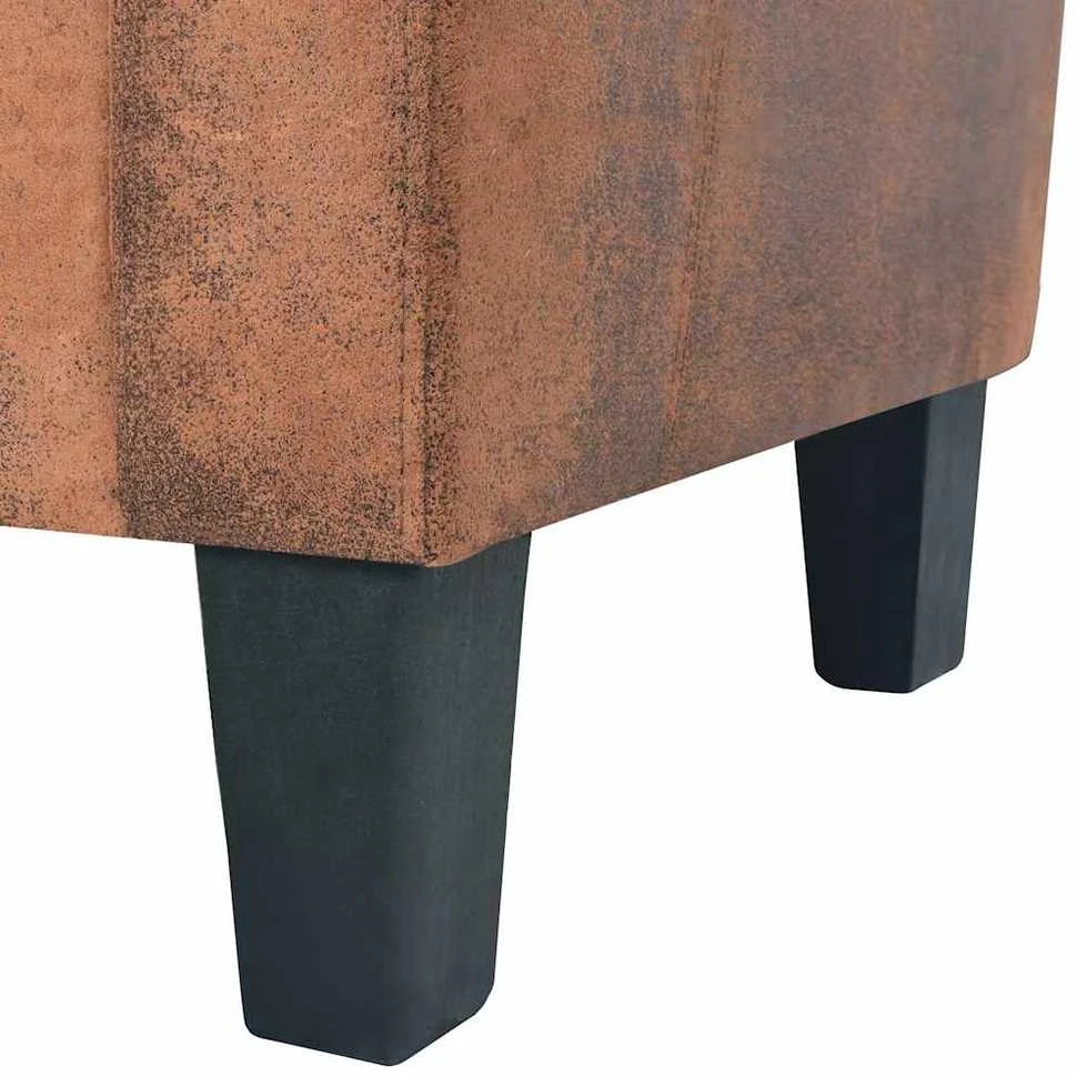 Trivietė sofa, dirbtinė zomšos oda, ruda