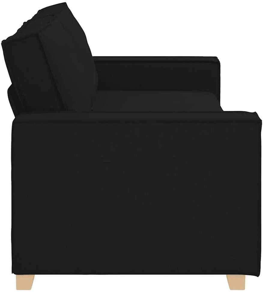 Trivietė sofa, juoda, 220x78x84 cm, audinys