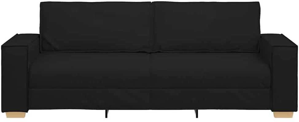 Trivietė sofa, juoda, 220x78x84 cm, audinys