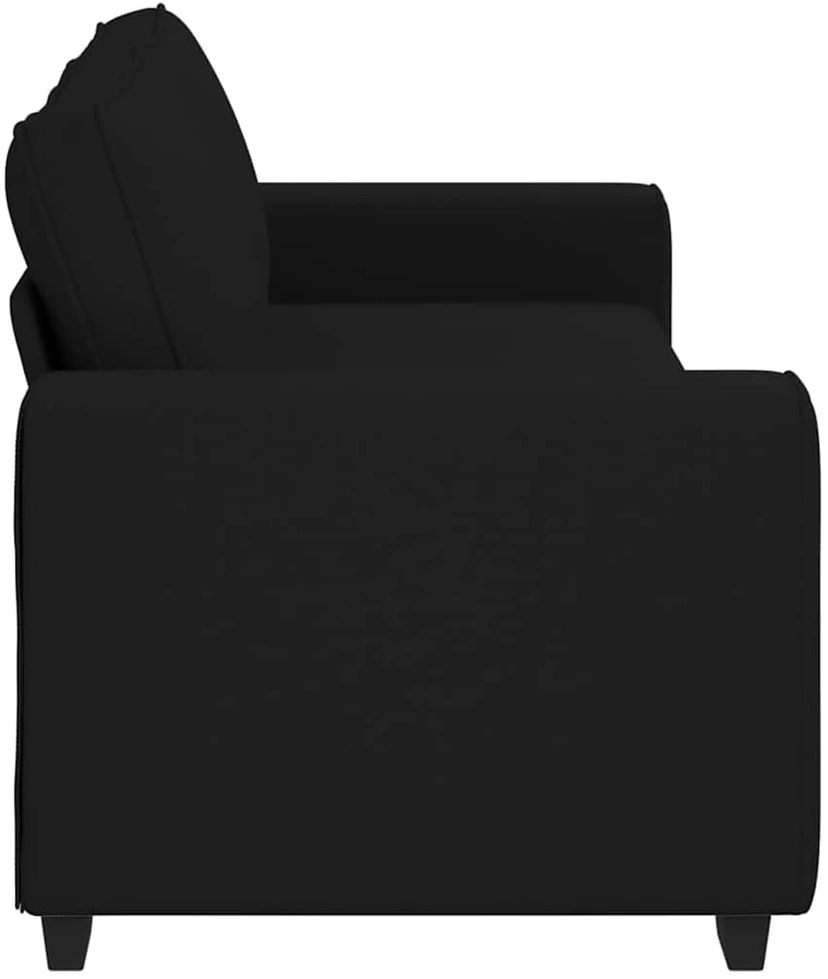 Trivietė sofa, juoda, 220x77x82 cm, audinys